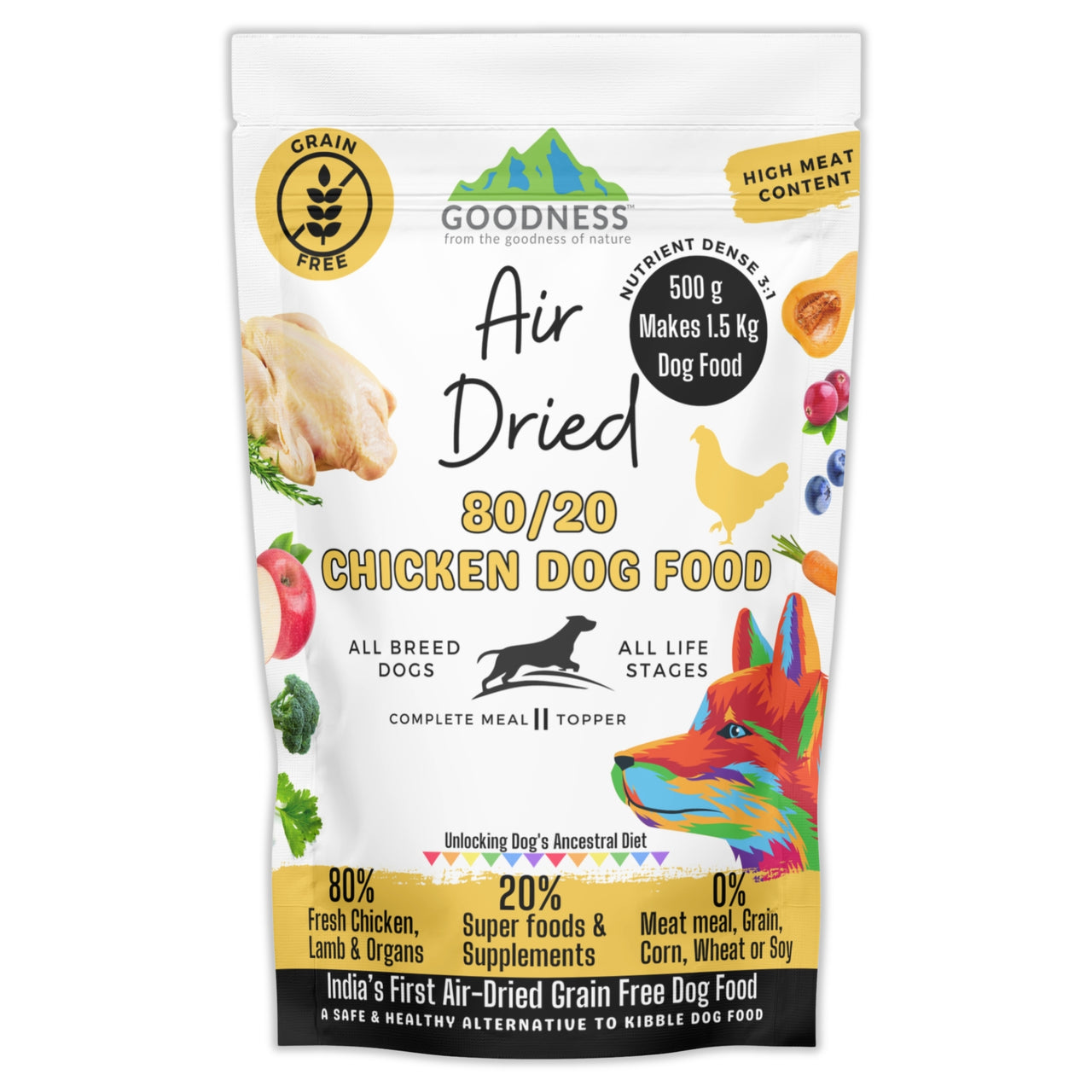 Goodness 80 20 Chicken Air Dried Dog Food Grain Free All Life Stages