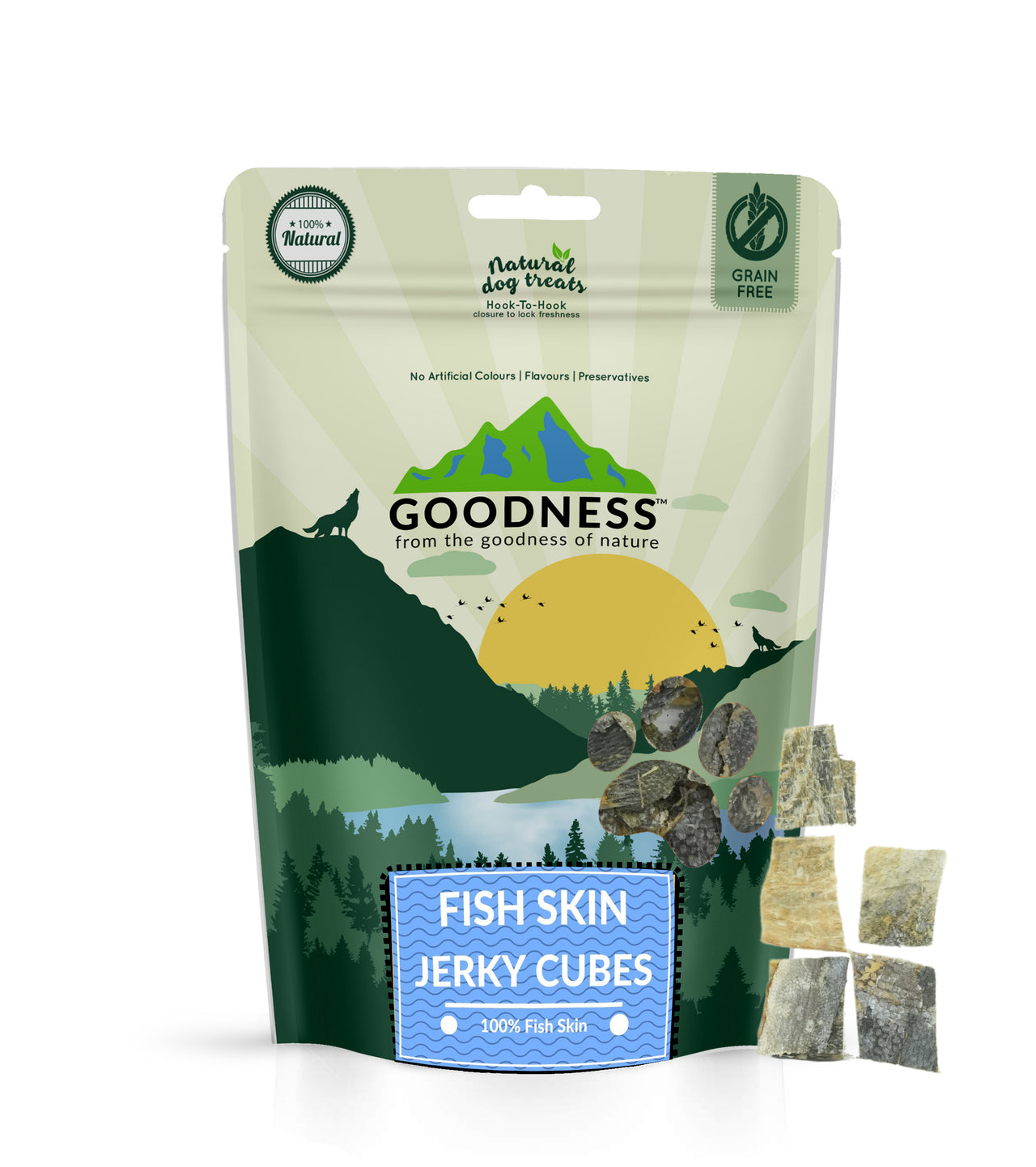 Fish Skin Jerky Cubes Dog Treat